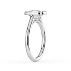 18K Solid Gold Elongated Cushion Bezel Lab Grown Diamond Ring