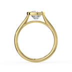18K Solid Gold Elongated Cushion Bezel Lab Grown Diamond Ring
