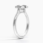 18K Solid Gold Oval Bezel Diamond Engagement Ring