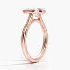 18K Solid Gold Pear Bezel Diamond Engagement Ring