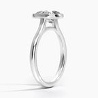 18K Solid Gold Pear Bezel Diamond Engagement Ring
