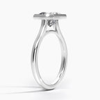 18K Solid Gold Princess Bezel Diamond Engagement Ring