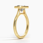 18K Solid Gold Princess Bezel Diamond Engagement Ring