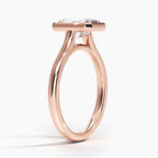 18K Solid Gold Radiant Bezel Lab Grown Diamond Ring