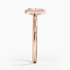 18K Solid Gold Radiant Bezel Lab Grown Diamond Ring
