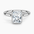 18K Solid Gold Radiant Bezel Lab Grown Diamond Ring