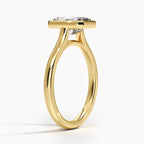 18K Solid Gold Radiant Bezel Lab Grown Diamond Ring