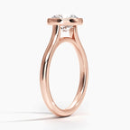 18K Solid Gold Round Bezel Diamond Engagement Ring