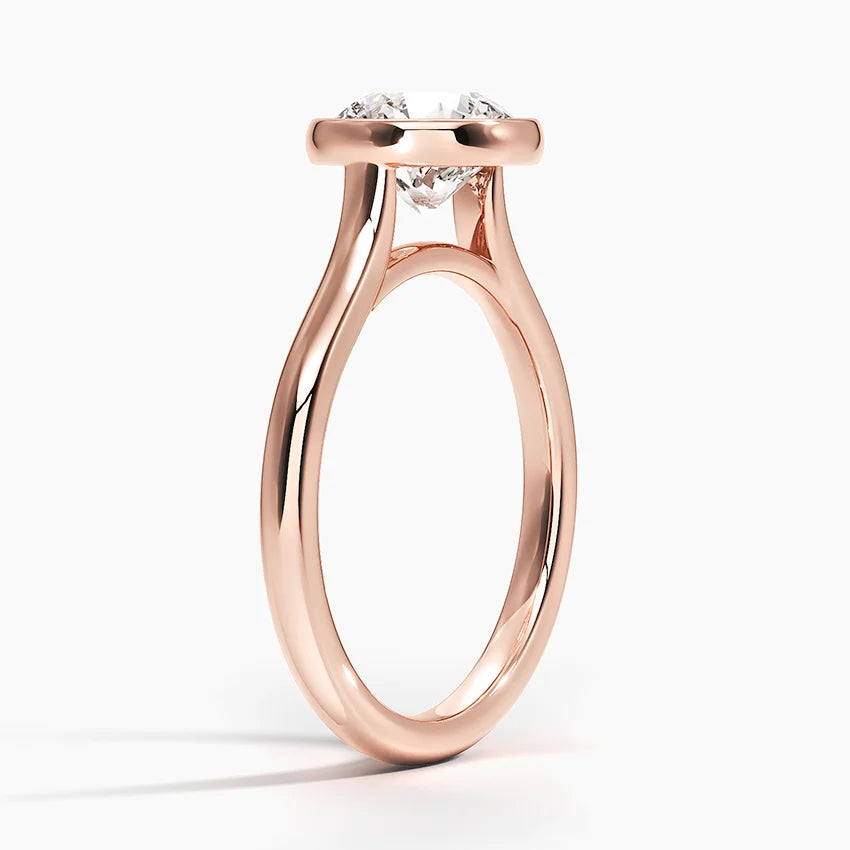 Bezel Round Lab Grown Diamond Engagement Ring