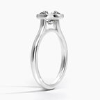18K Solid Gold Round Bezel Diamond Engagement Ring