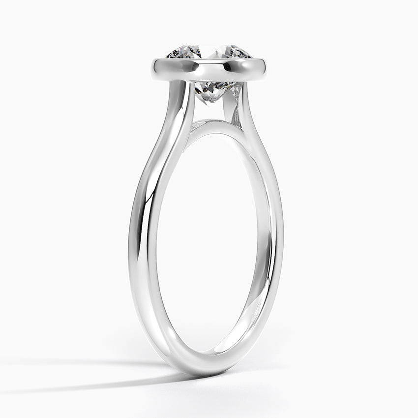 Bezel Round Lab Grown Diamond Engagement Ring