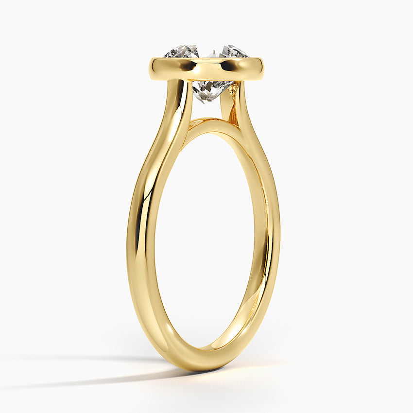Bezel Round Lab Grown Diamond Engagement Ring