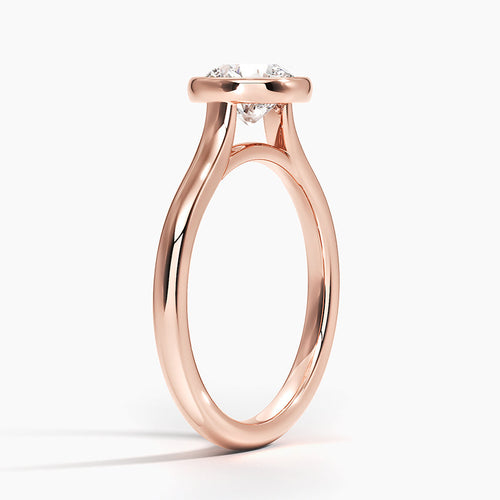 Bezel Round Lab Grown Diamond Engagement Ring