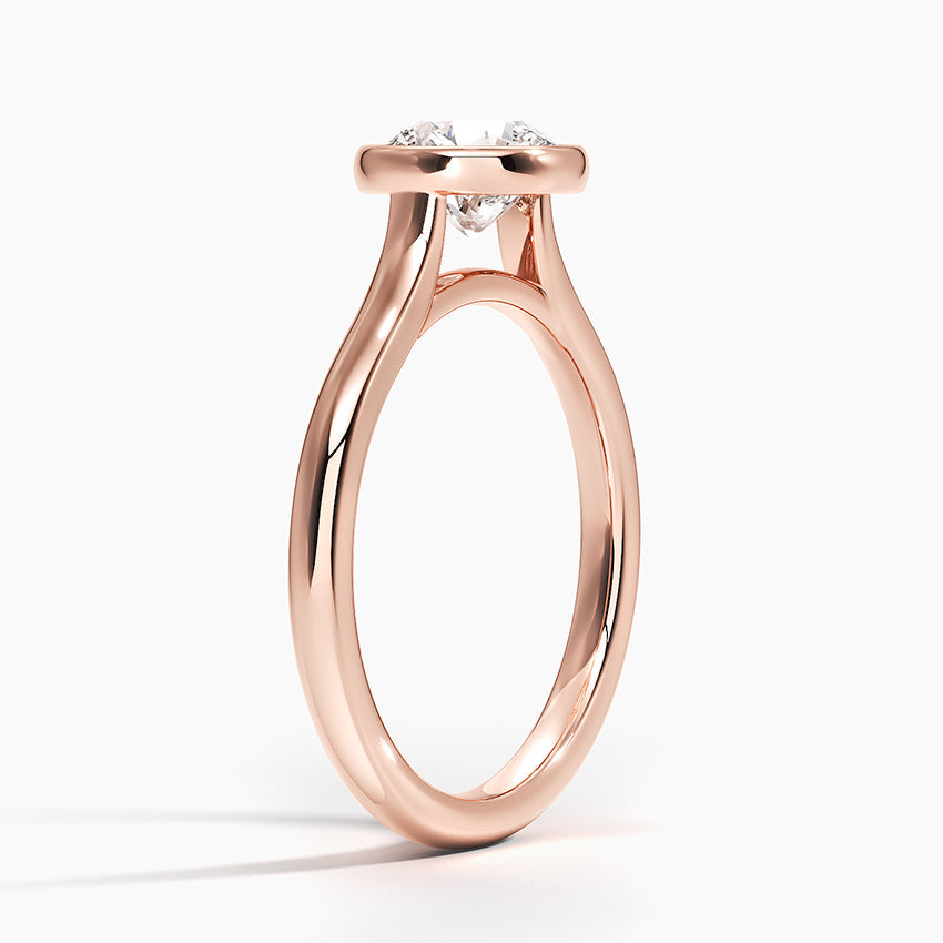 Bezel Round Lab Grown Diamond Engagement Ring
