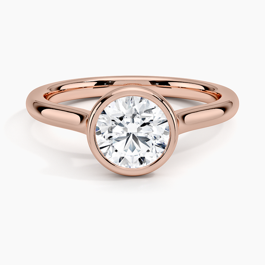Bezel Round Lab Grown Diamond Engagement Ring