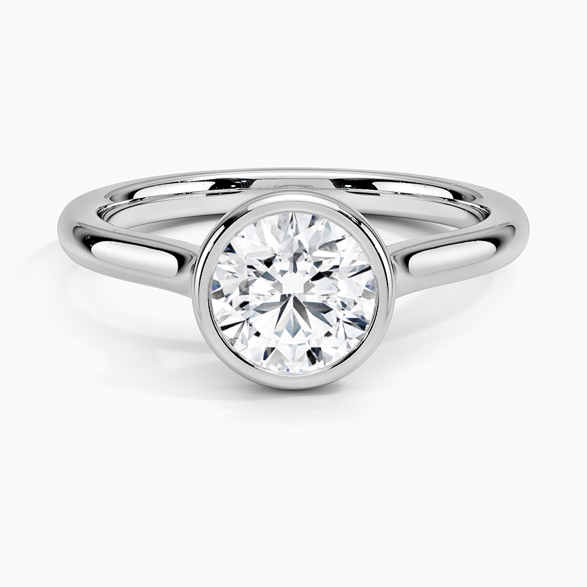 Bezel Round Lab Grown Diamond Engagement Ring