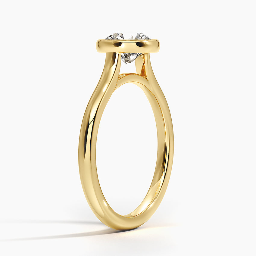 Bezel Round Lab Grown Diamond Engagement Ring