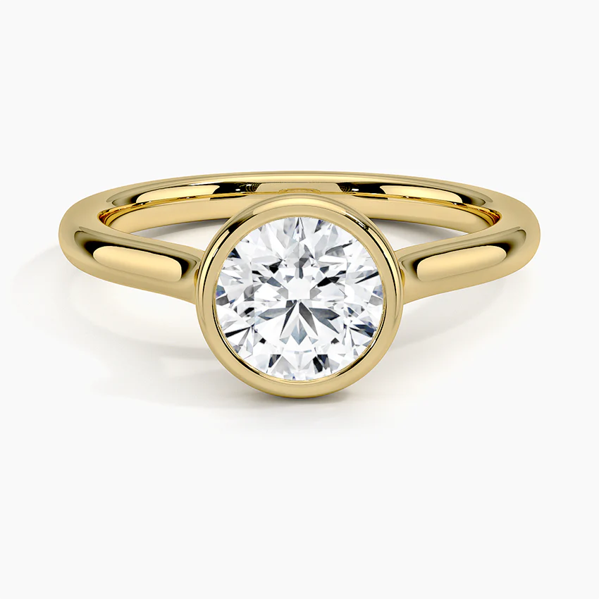 Bezel Round Lab Grown Diamond Engagement Ring