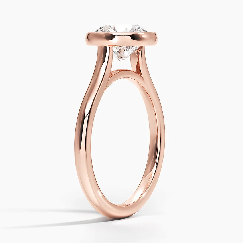 Bezel Round Lab Grown Diamond Engagement Ring