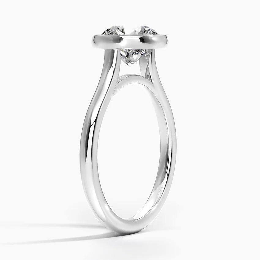 Bezel Round Lab Grown Diamond Engagement Ring