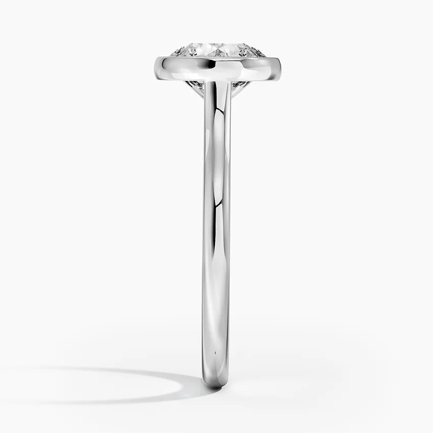Bezel Round Lab Grown Diamond Engagement Ring