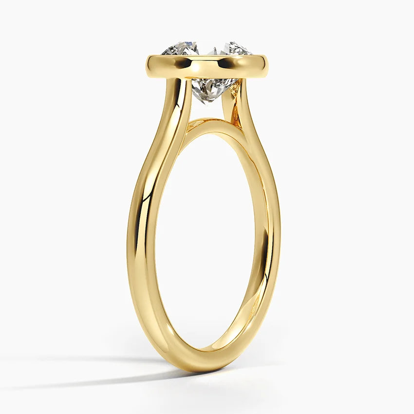 Bezel Round Lab Grown Diamond Engagement Ring
