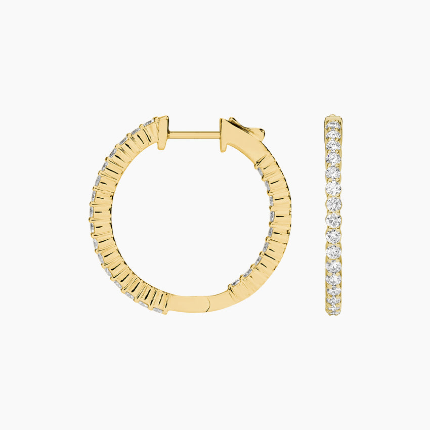 Solitude Hoop Lab Diamond Earrings (0.5 ct * 2) 18K Gold