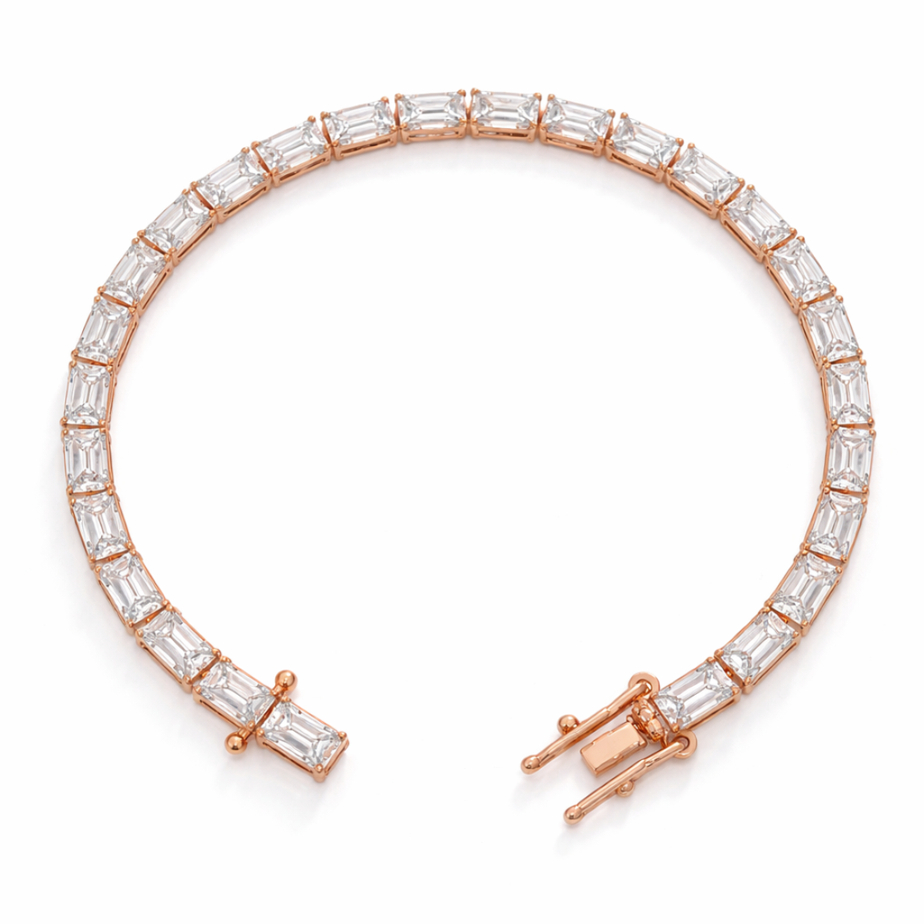 Emerald East-West Tennis Lab Diamond Bracelet (5 ct. tw.) 18K Gold