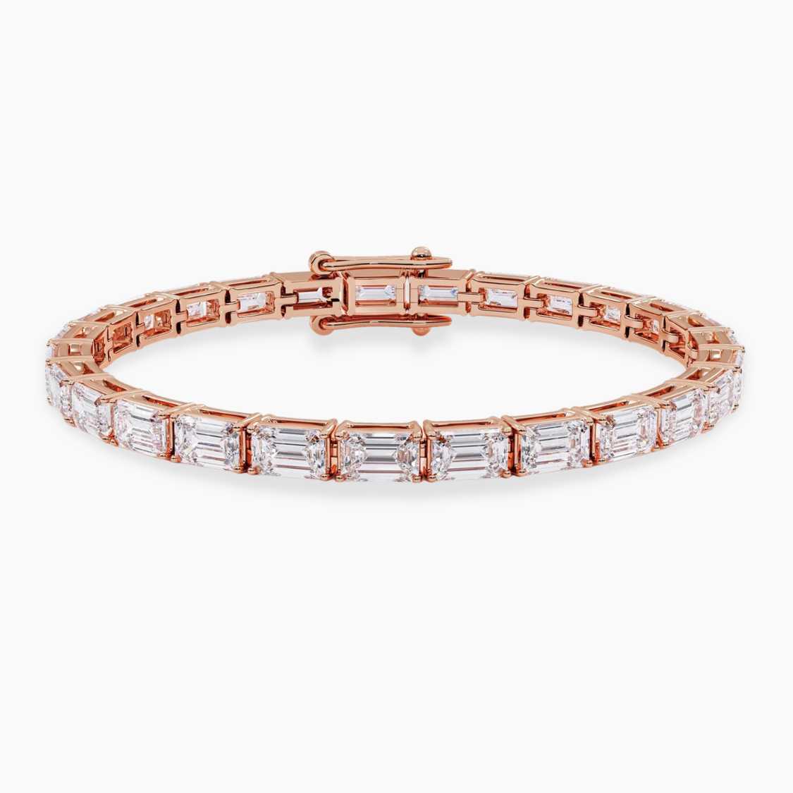Emerald East-West Tennis Lab Diamond Bracelet (7 ct. tw.) 18K Gold