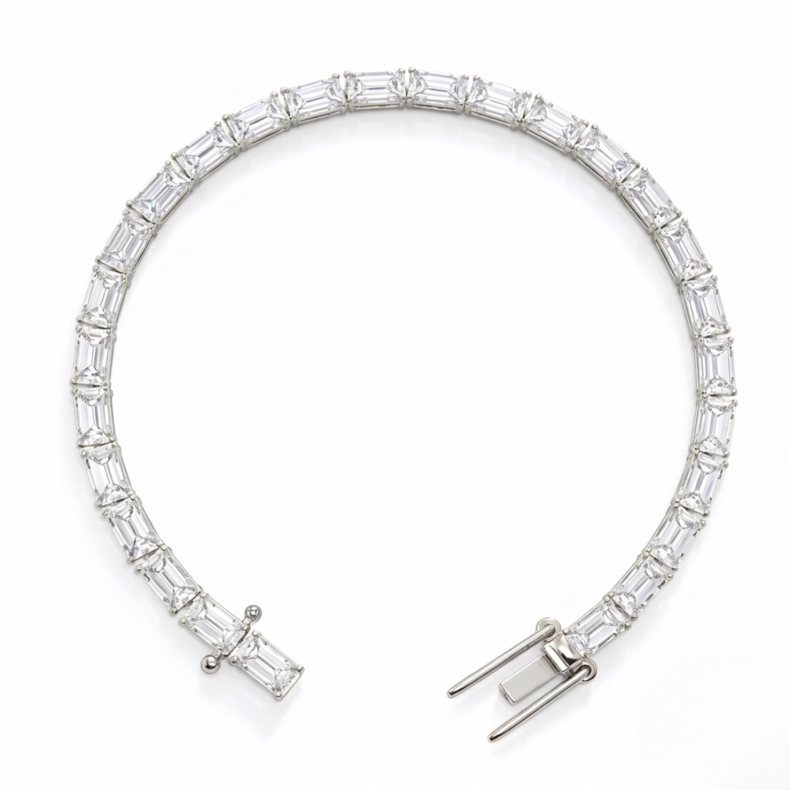 Emerald East-West Tennis Lab Diamond Bracelet (9 ct. tw.) 18K Gold