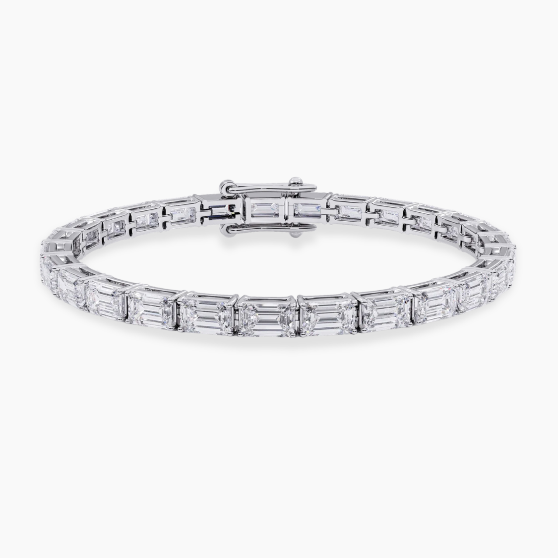 Emerald East-West Tennis Lab Diamond Bracelet (6 ct. tw.) 18K Gold