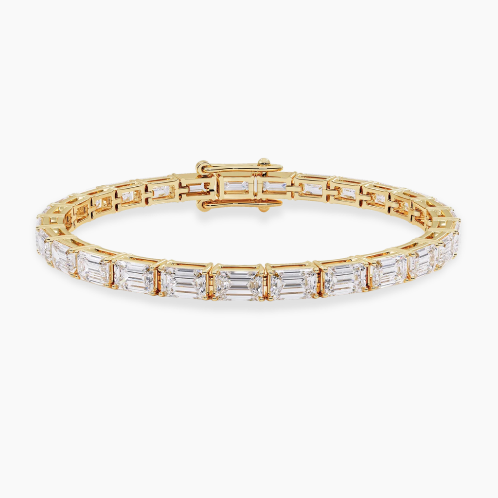 Emerald East-West Tennis Lab Diamond Bracelet (7 ct. tw.) 18K Gold