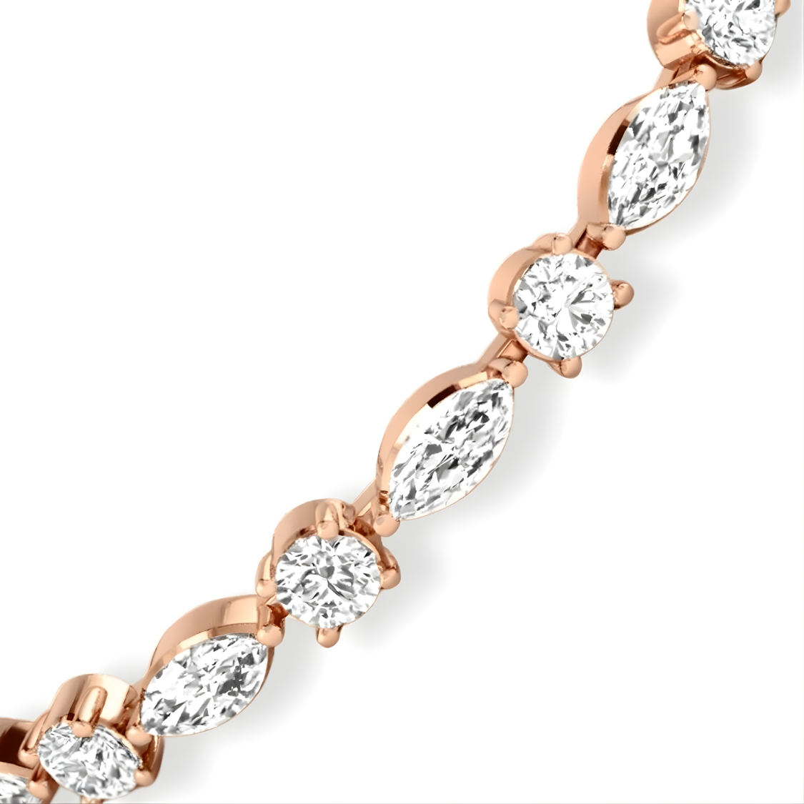 Marquise and Round Tennis Lab Diamond Bracelet (7 ct. tw.) 18K Gold