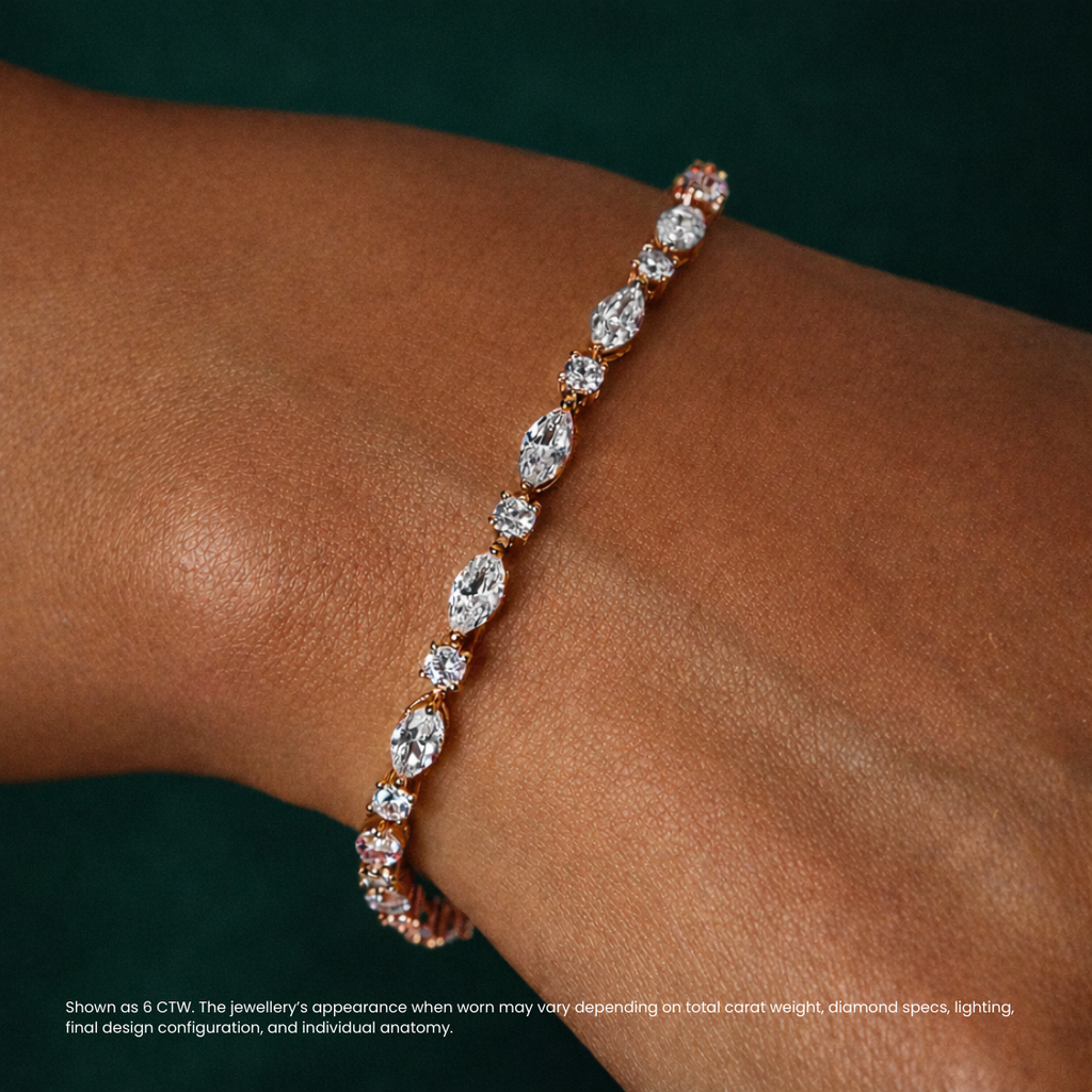 Marquise and Round Tennis Lab Diamond Bracelet (5 ct. tw.) 18K Gold