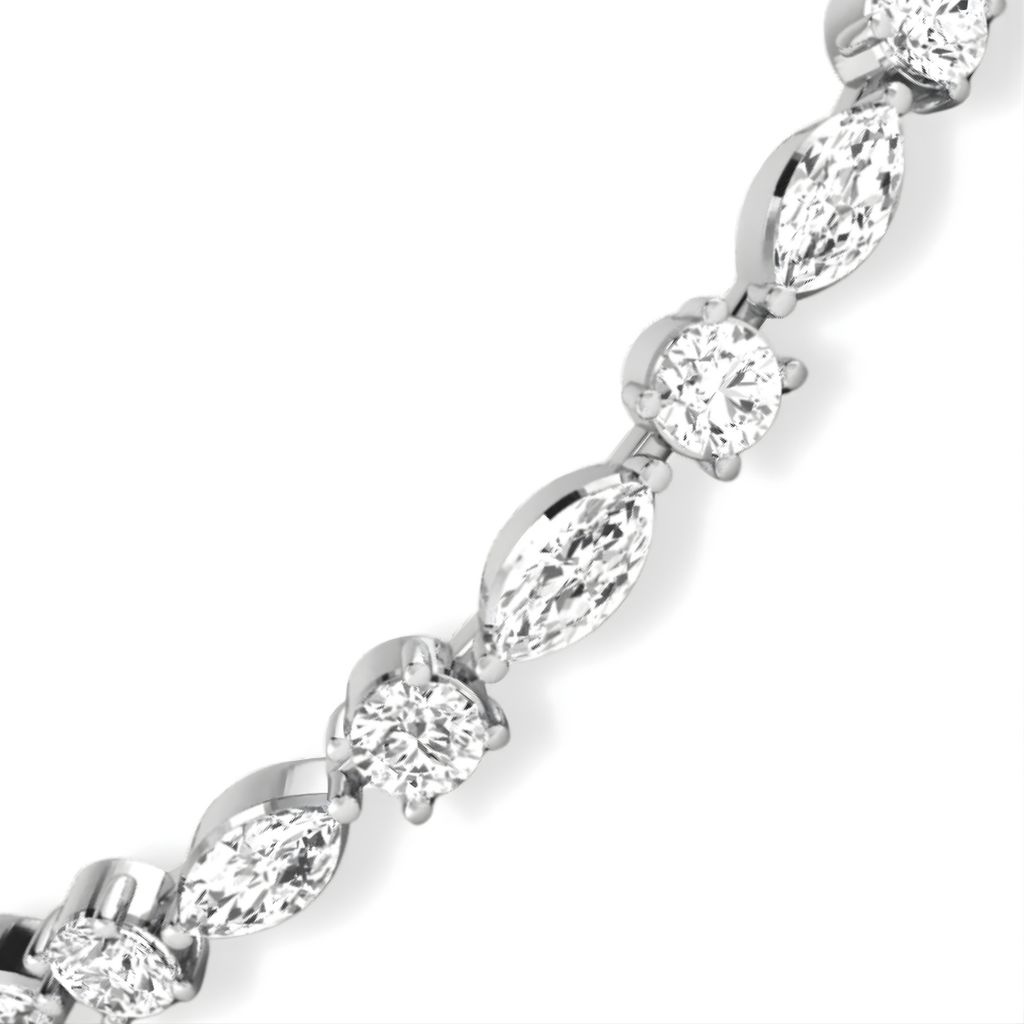 Marquise and Round Tennis Lab Diamond Bracelet (6 ct. tw.) 18K Gold