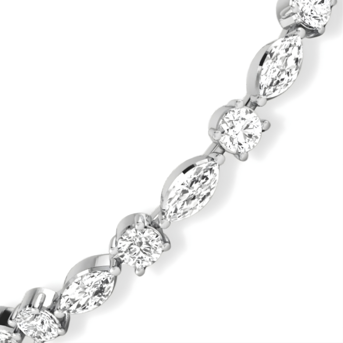 Marquise and Round Tennis Lab Diamond Bracelet (9 ct. tw.) 18K Gold