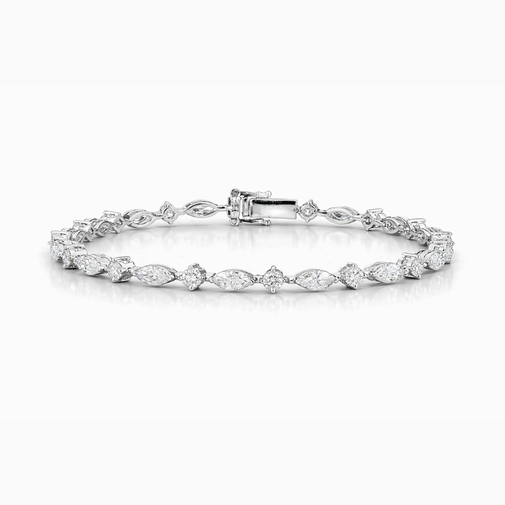 Marquise and Round Tennis Lab Diamond Bracelet (7 ct. tw.) 18K Gold