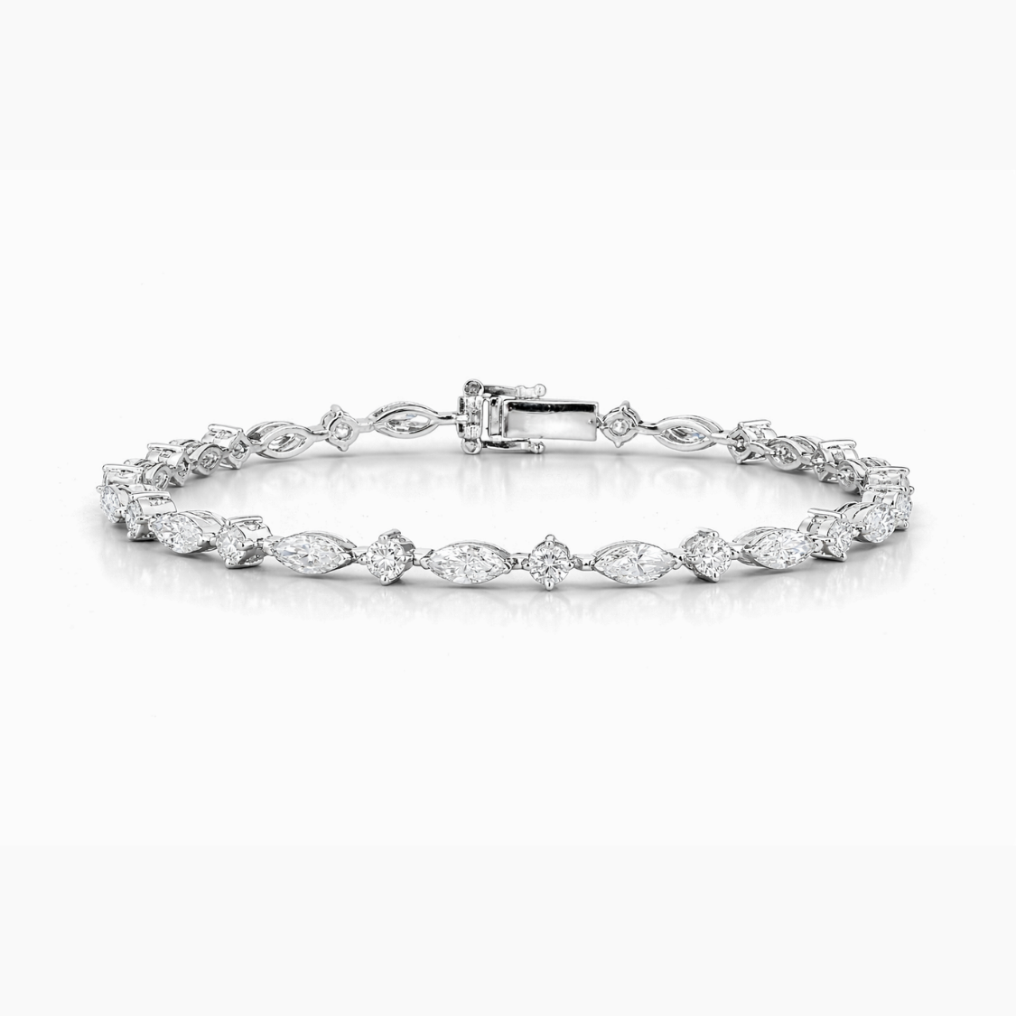 Marquise and Round Tennis Lab Diamond Bracelet (6 ct. tw.) 18K Gold