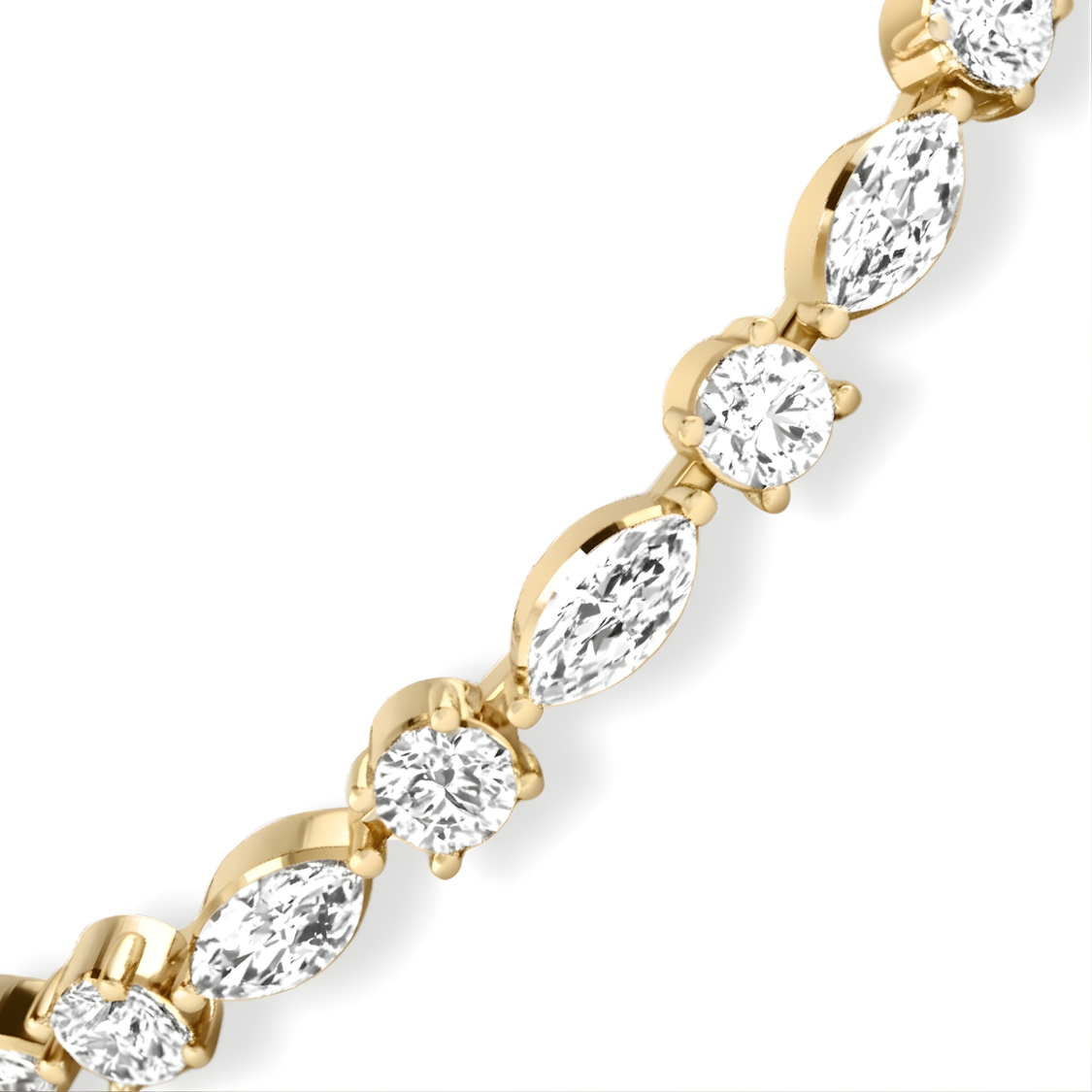 Marquise and Round Tennis Lab Diamond Bracelet (8 ct. tw.) 18K Gold