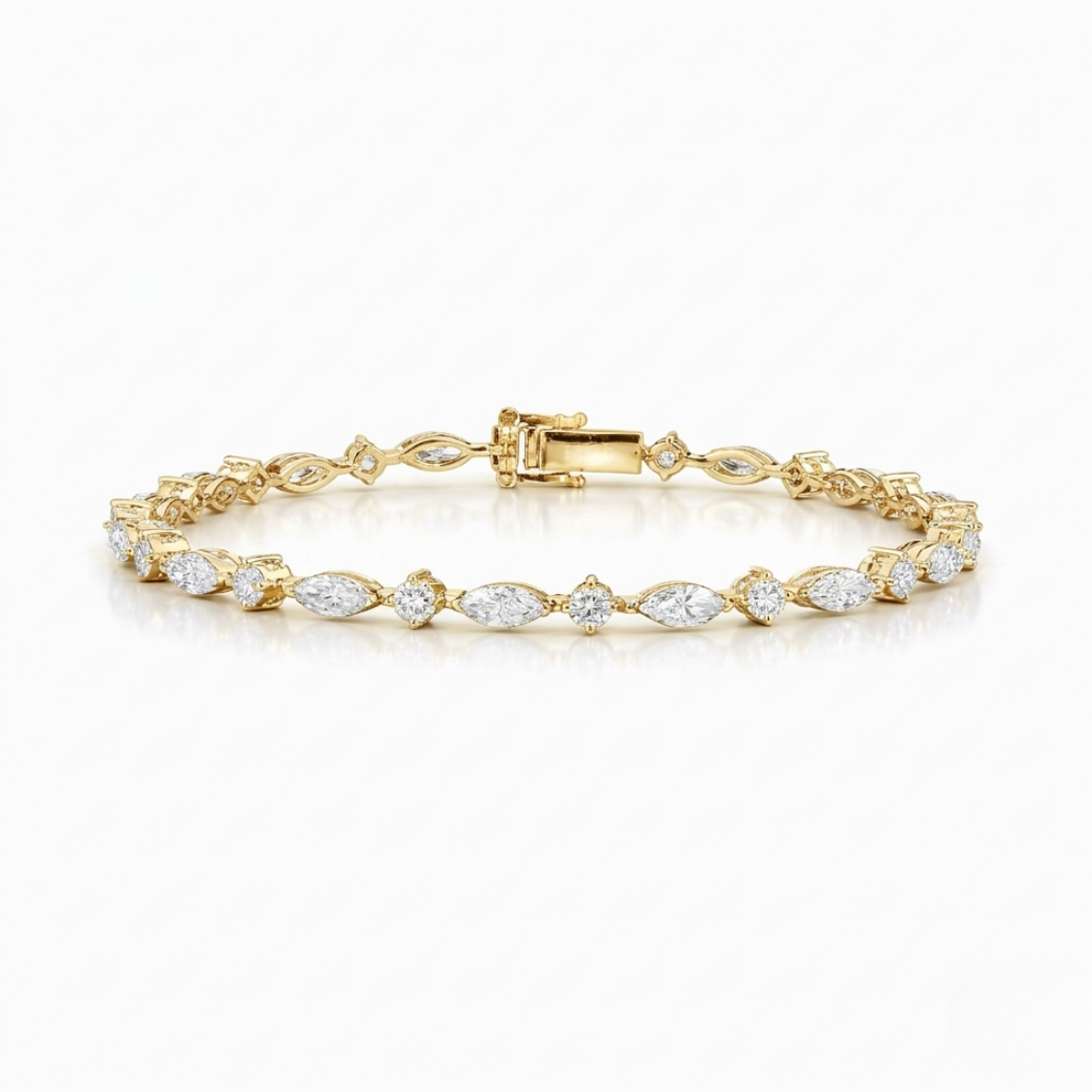 Marquise and Round Tennis Lab Diamond Bracelet (5 ct. tw.) 18K Gold