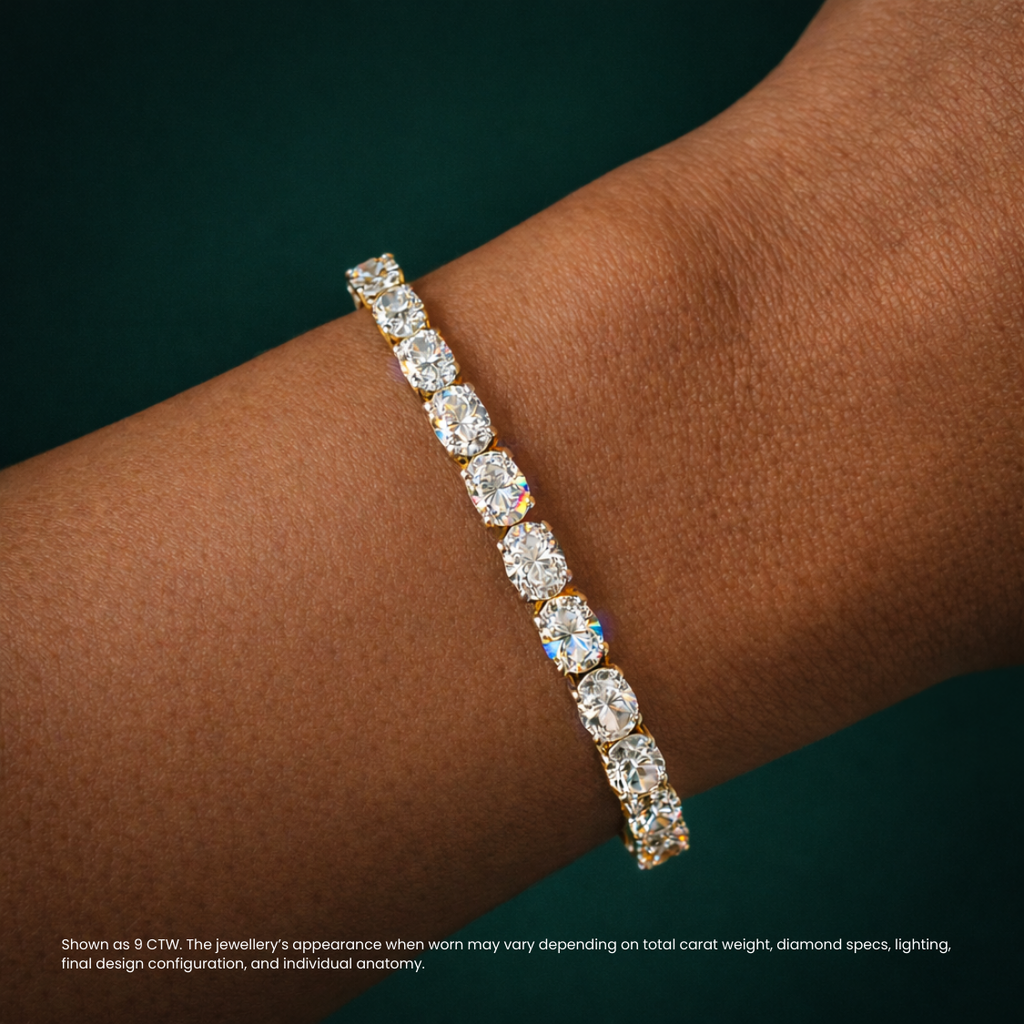Oval East-West Tennis Lab Diamond Bracelet (4  ct. tw.) 18K Gold