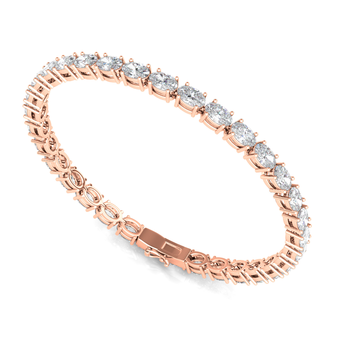 Oval East-West Tennis Lab Diamond Bracelet (10  ct. tw.) 18K Gold