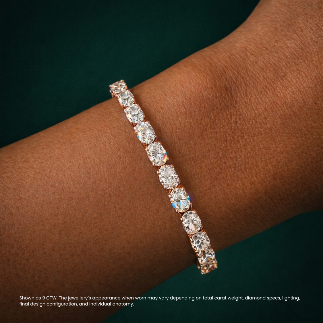 Oval East-West Tennis Lab Diamond Bracelet (5  ct. tw.) 18K Gold