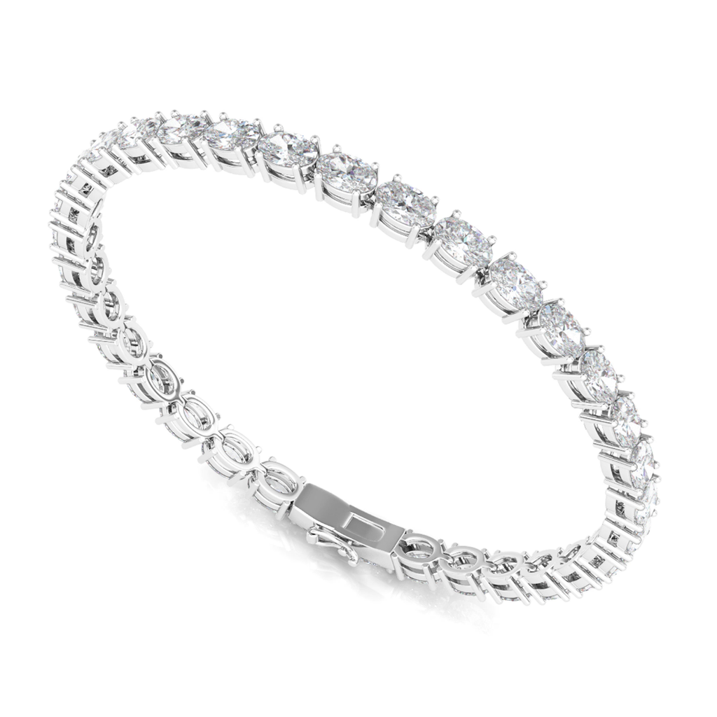 Oval East-West Tennis Lab Diamond Bracelet (4 ct. tw.) 18K Gold