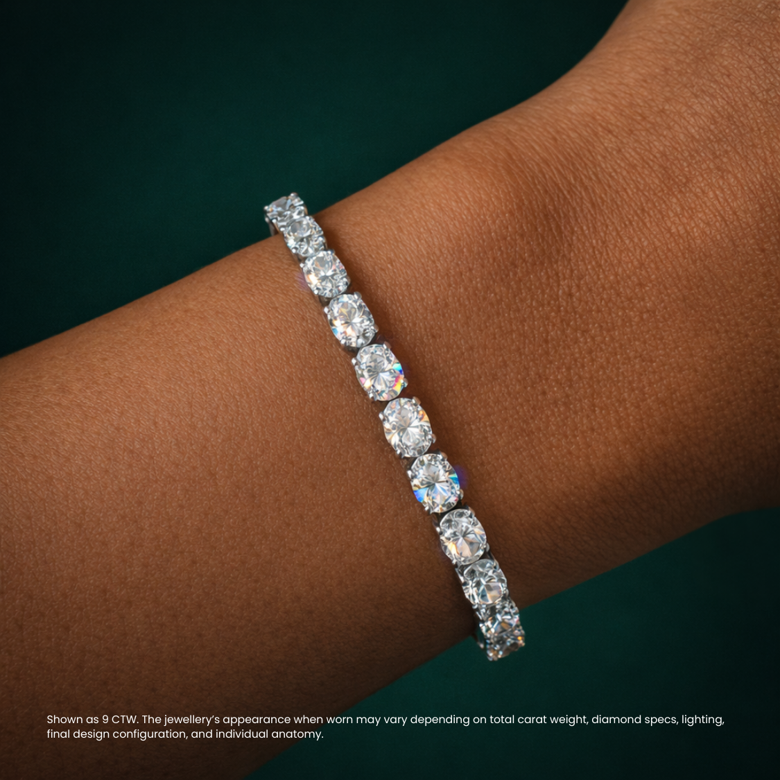 Oval East-West Tennis Lab Diamond Bracelet (10  ct. tw.) 18K Gold