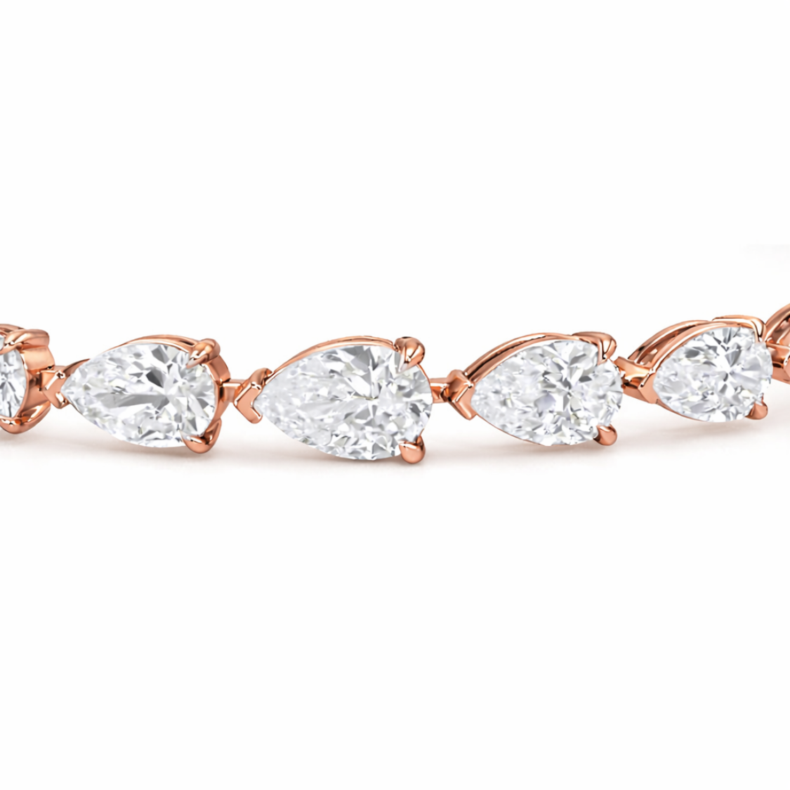 Pear East-West Tennis Lab Diamond Bracelet (6 ct. tw.) 18K Gold