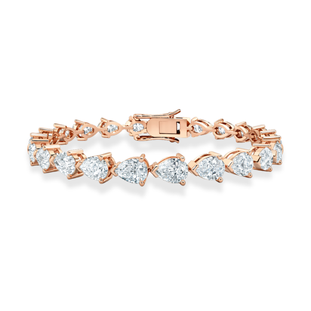 Pear East-West Tennis Lab Diamond Bracelet (9 ct. tw.) 18K Gold