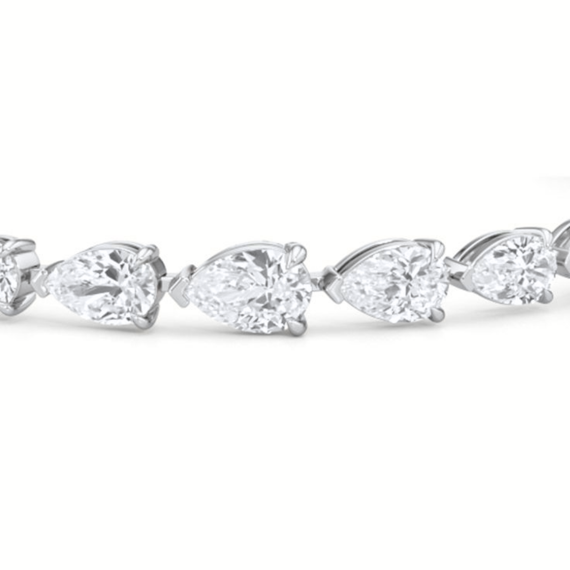 Pear East-West Tennis Lab Diamond Bracelet (8 ct. tw.) 18K Gold