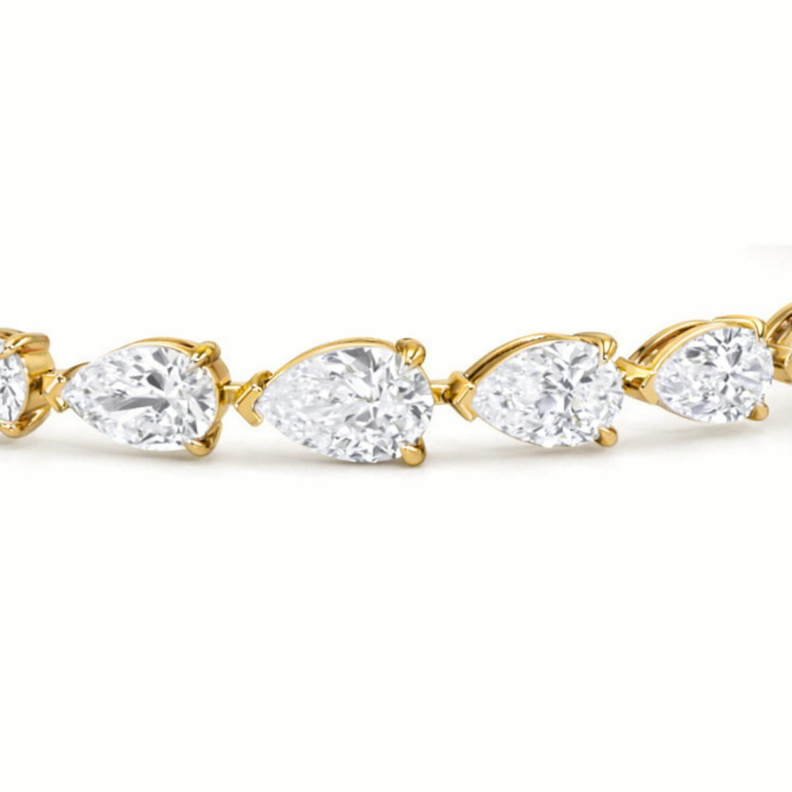 Pear East-West Tennis Lab Diamond Bracelet (7 ct. tw.) 18K Gold