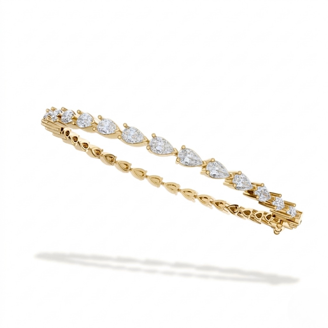 Pear East-West Tennis Lab Diamond Bracelet (3 ct. tw.) 18K Gold